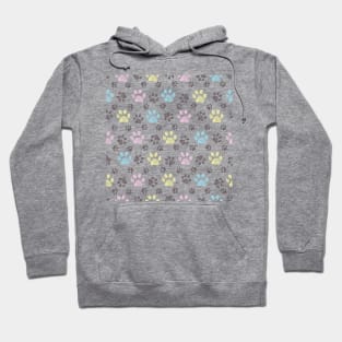 Pastel doodle paw print Hoodie